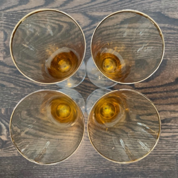 MCM 1960s Italian Handblown Ombre Pilsner Glasses With Gold Accents - Set of 4 - Picture 4 of 6